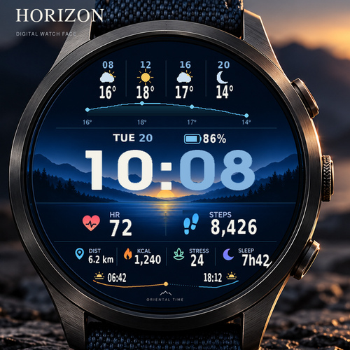 HORIZON Garmin watch face preview